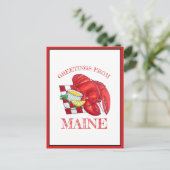 Gruß aus Maine Hummer Shack Meeresfrüchte Abendess Postkarte (Stehend Vorderseite)