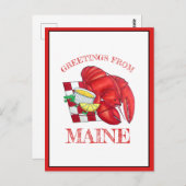 Gruß aus Maine Hummer Shack Meeresfrüchte Abendess Postkarte (Vorne/Hinten)