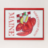 Gruß aus Maine Hummer Shack Meeresfrüchte Abendess Puzzle (Horizontal)