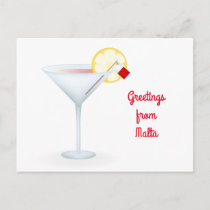 Gruß aus Malta Cocktail Urlaubskarte Feiertagspostkarte