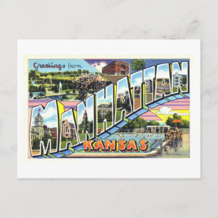 Gruß aus Manhattan, Kansas im Vintage-Stil Postkarte