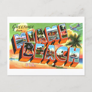 Gruß aus Miami Beach, Florida, im Vintage-Stil Postkarte