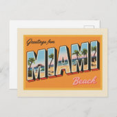 Gruß aus Miami Beach Vintag Postkarte (Vorne/Hinten)
