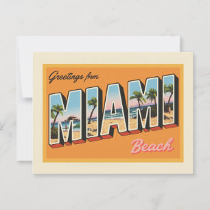 Gruß aus Miami Beach Vintag Postkarte