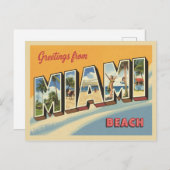Gruß aus Miami Beach Vintag Postkarte (Vorne/Hinten)