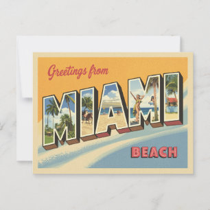 Gruß aus Miami Beach Vintag Postkarte