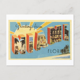 Gruß aus Miami, Florida im Vintage-Stil Postkarte