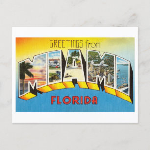 Gruß aus Miami, Florida im Vintage-Stil Postkarte