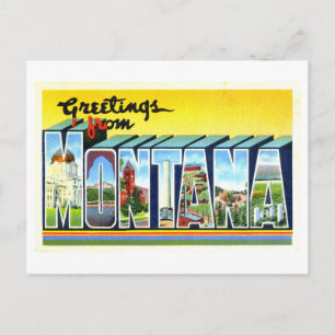 Gruß aus Montana im Vintage-Stil Postkarte