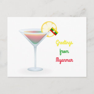 Gruß aus Myanmar Cocktail Urlaubskarte Feiertagspostkarte