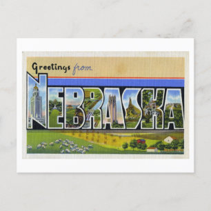 Gruß aus Nebraska im Vintage-Stil Postkarte