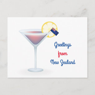 Gruß aus Neuseeland Cocktail Ferienkarte Feiertagspostkarte