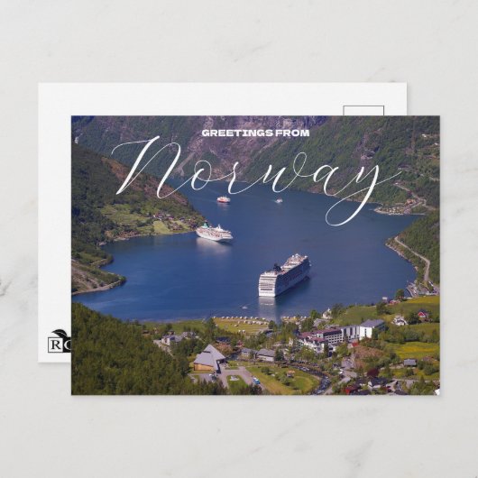 Gruß aus Norwegen Cruise Postcard Postkarte (Vorne/Hinten)