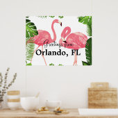 Gruß aus Orlando, FL—rosa Flamingos Poster (Küche)