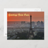 Gruß aus Paris Eiffelturm Europäische Kunst Postkarte (Vorne/Hinten)