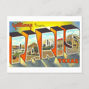 Gruß aus Paris, Texas, auf alte Art Postkarte