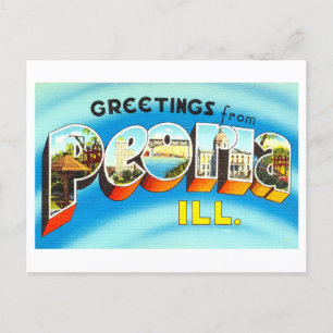 Gruß aus Peoria, Illinois im Vintage-Stil Postkarte