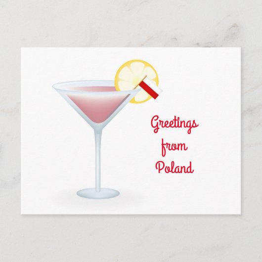 Gruß aus Polen Cocktail Urlaub Postkarte (Vorderseite)
