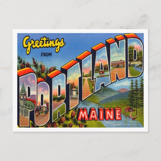 Gruß aus Portland, Maine Vintage Travel Postkarte (Vorderseite)