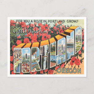 Gruß aus Portland, Oregon Vintage Travel Postkarte
