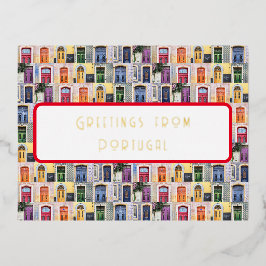 Gruß aus Portugal Postcard Folien Feiertagspostkarte