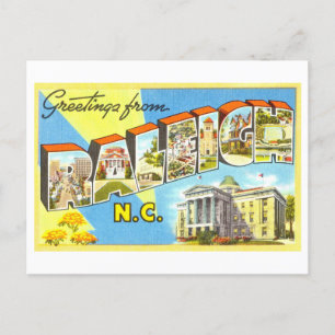 Gruß aus Raleigh, North Carolina im Vintage-Stil Postkarte