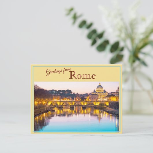 Gruß aus Rom, Italien Vintage Postkarte (Stehend Vorderseite)