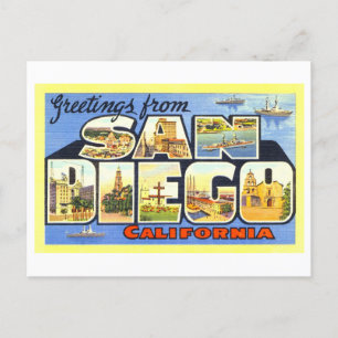 Gruß aus San Diego, Kalifornien, im Vintage-Stil Postkarte