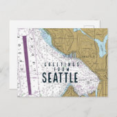 Gruß aus Seattle Chart Postkarte (Vorne/Hinten)