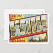 Gruß aus Seattle, Washington Vintage Travel Postkarte (Vorne/Hinten)