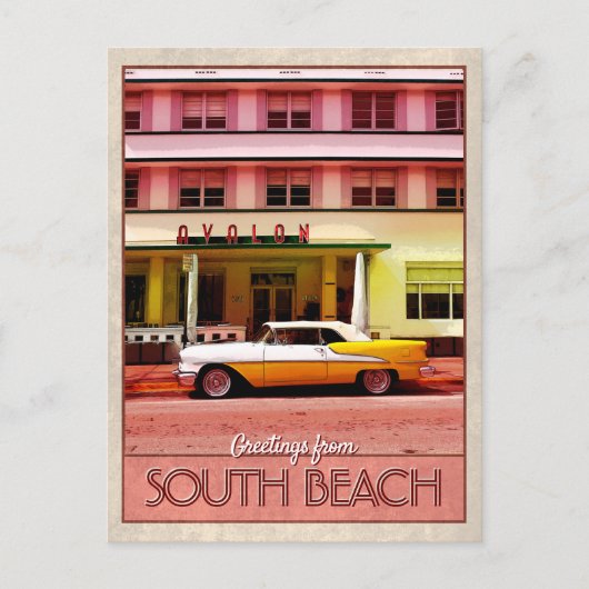 Gruß aus South Beach Postkarte (Vorderseite)