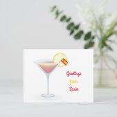 Gruß aus Spanien Cocktail Urlaub Postkarte (Stehend Vorderseite)
