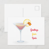 Gruß aus Spanien Cocktail Urlaub Postkarte (Vorne/Hinten)
