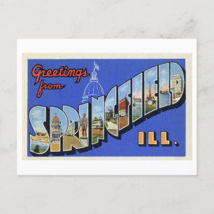 Gruß aus Springfield, Illinois im Vintage-Stil Postkarte