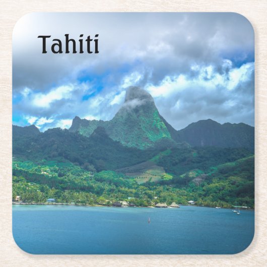 Gruß aus Tahiti Rechteckiger Pappuntersetzer (Vorderseite)