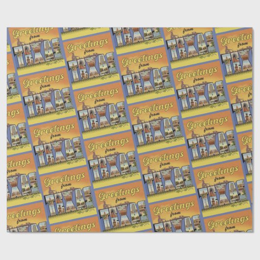 Gruß aus Texas Vintagen Stil Geschenkpapier (Flach)