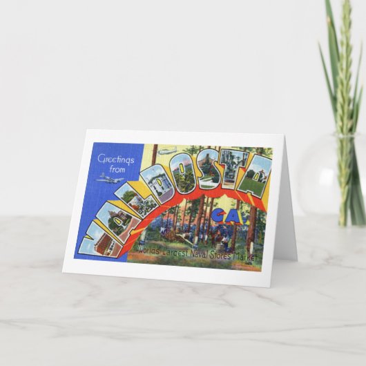 Gruß aus Valdosta Georgia Vintag Karte (Vorderseite)