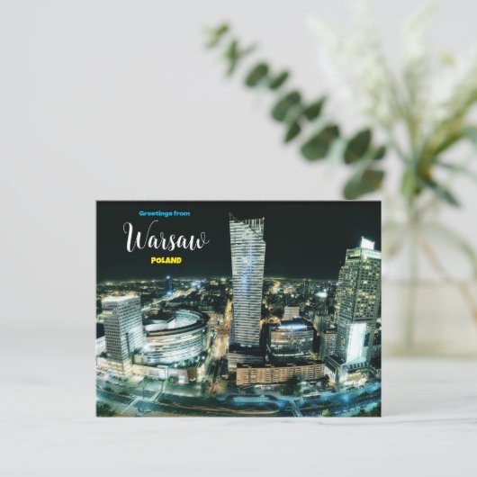 Gruß aus Warschau Polen Postkarte (Stehend Vorderseite)