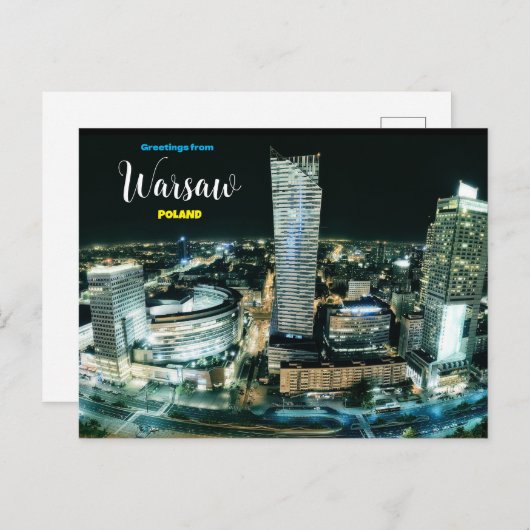 Gruß aus Warschau Polen Postkarte (Vorne/Hinten)
