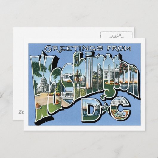 Gruß aus Washington DC Vintag Postkarte (Vorne/Hinten)