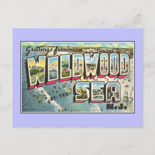 Gruß aus Wildwood by the Sea NJ im Vintage-Stil Postkarte