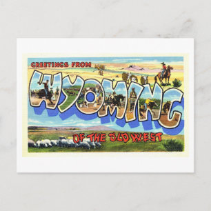 Gruß aus Wyoming im Vintage-Stil Postkarte