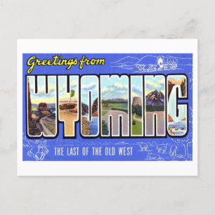 Gruß aus Wyoming im Vintage-Stil Postkarte