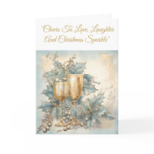 Gruß Card-Blue & Gold Weihnachtskarte