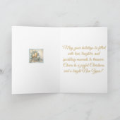 Gruß Card-Blue & Gold Weihnachtskarte Karte (Innenseite)