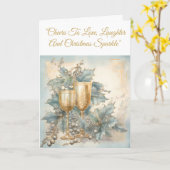 Gruß Card-Blue & Gold Weihnachtskarte Karte (Gelbe Blume)