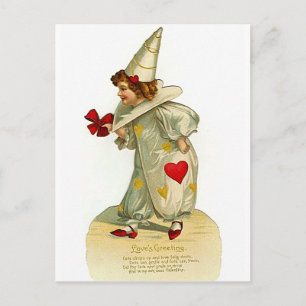 Gruß der Liebe - Vintage Valentinkarte Feiertagspostkarte