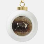 Gruß der Saison - Bull Caribbean (Rentier) Keramik Kugel-Ornament (Vorderseite)