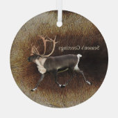 Gruß der Saison - Bull Caribbean (Rentier) Ornament Aus Glas (Rückseite)