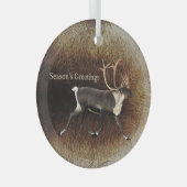 Gruß der Saison - Bull Caribbean (Rentier) Ornament Aus Glas (Vorderseite Rechts)
